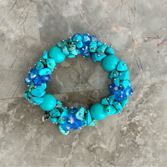 Natural Gem Stone stretch Crystal Bracelet Boho Bangles Bracelet Women’s Jewelry - Picture 2 of 3